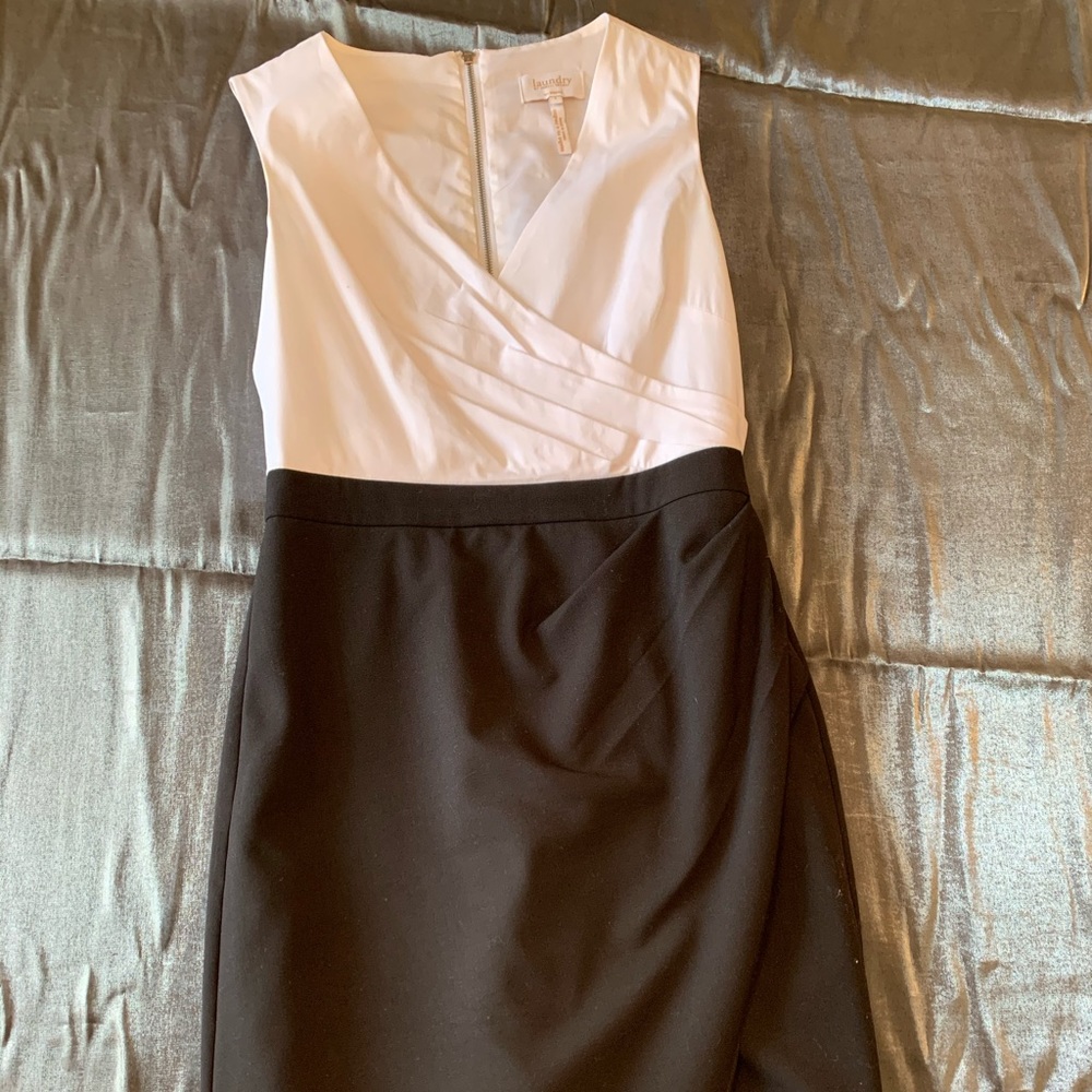 Laundry White Top With Black Skirt Dress